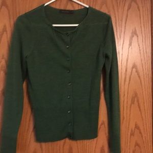 Hunter Green Button Cardigan